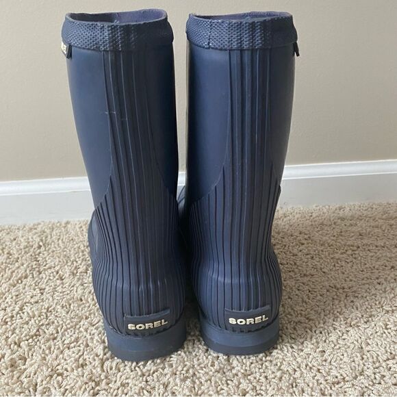 Sorel Rubber Rain Boots Mid Calf Blue Waterproof 9 - Picture 4 of 5